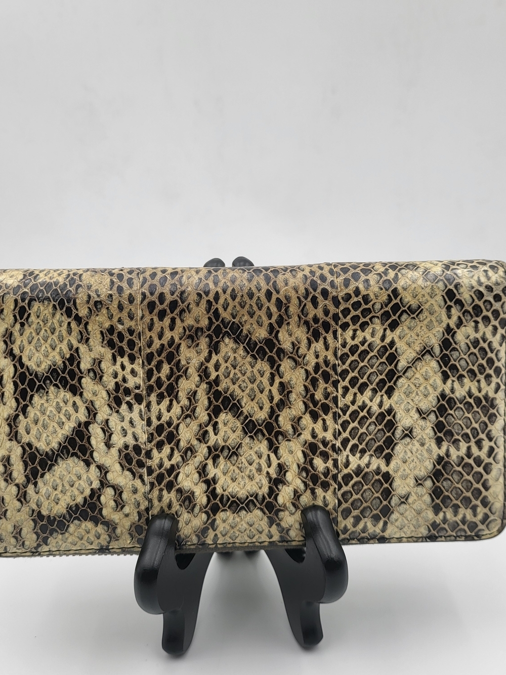 Gucci Gray Python Bamboo Zip Around Long Wallet, Authentic !! - Picture 4 of 15